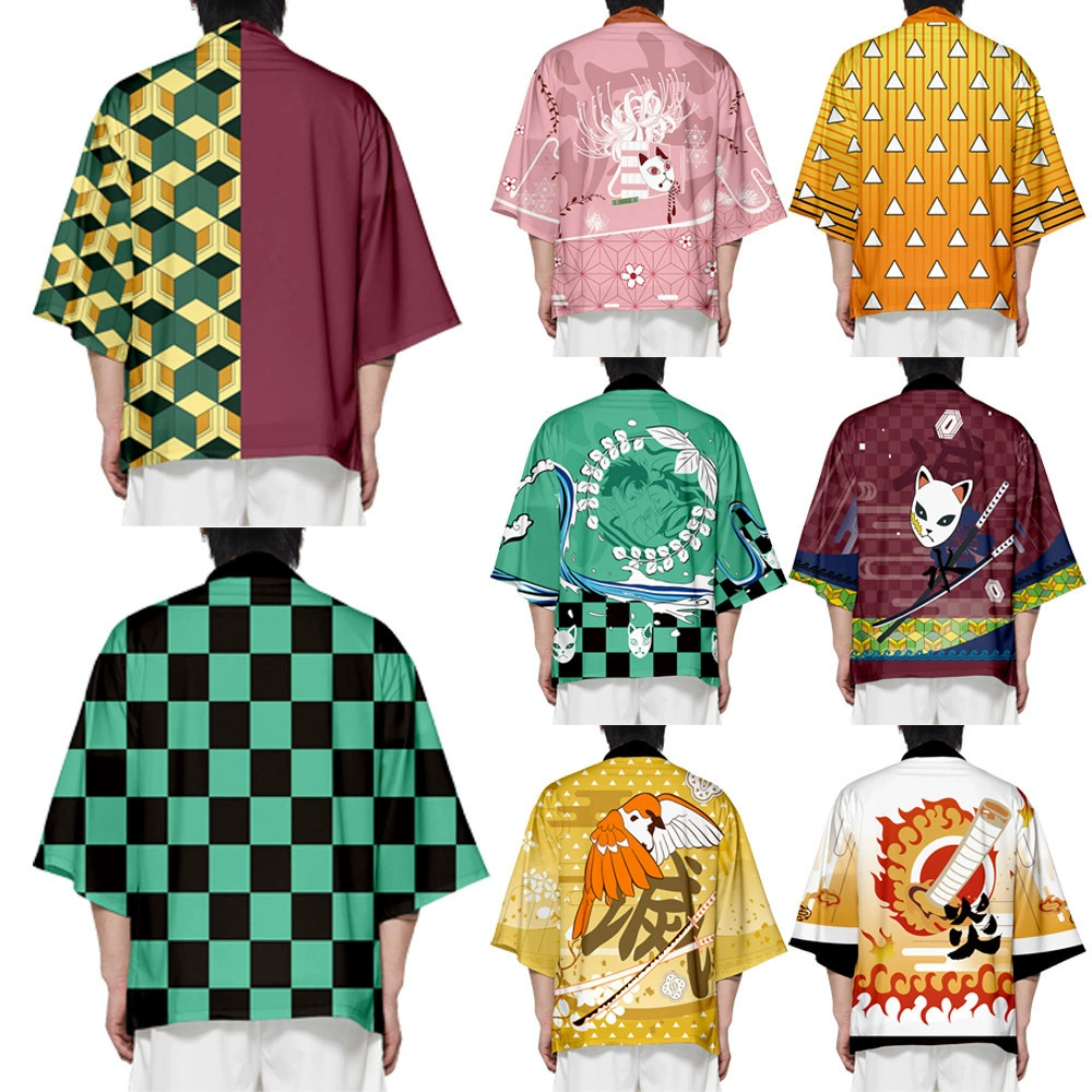 Кимоно-накидка для косплея по японскому аниме «Убийца демонов: Клинок, рассекающий демонов», коллекция Танджиро и Незуко, хаори