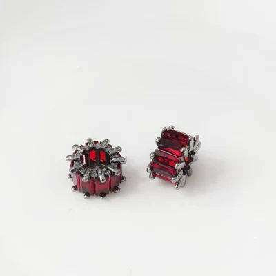 Handmade Loose Beads DIY Bracelet Zərgərlik ara hissələri - gun-black-red-zirconium-1-pack-10mm