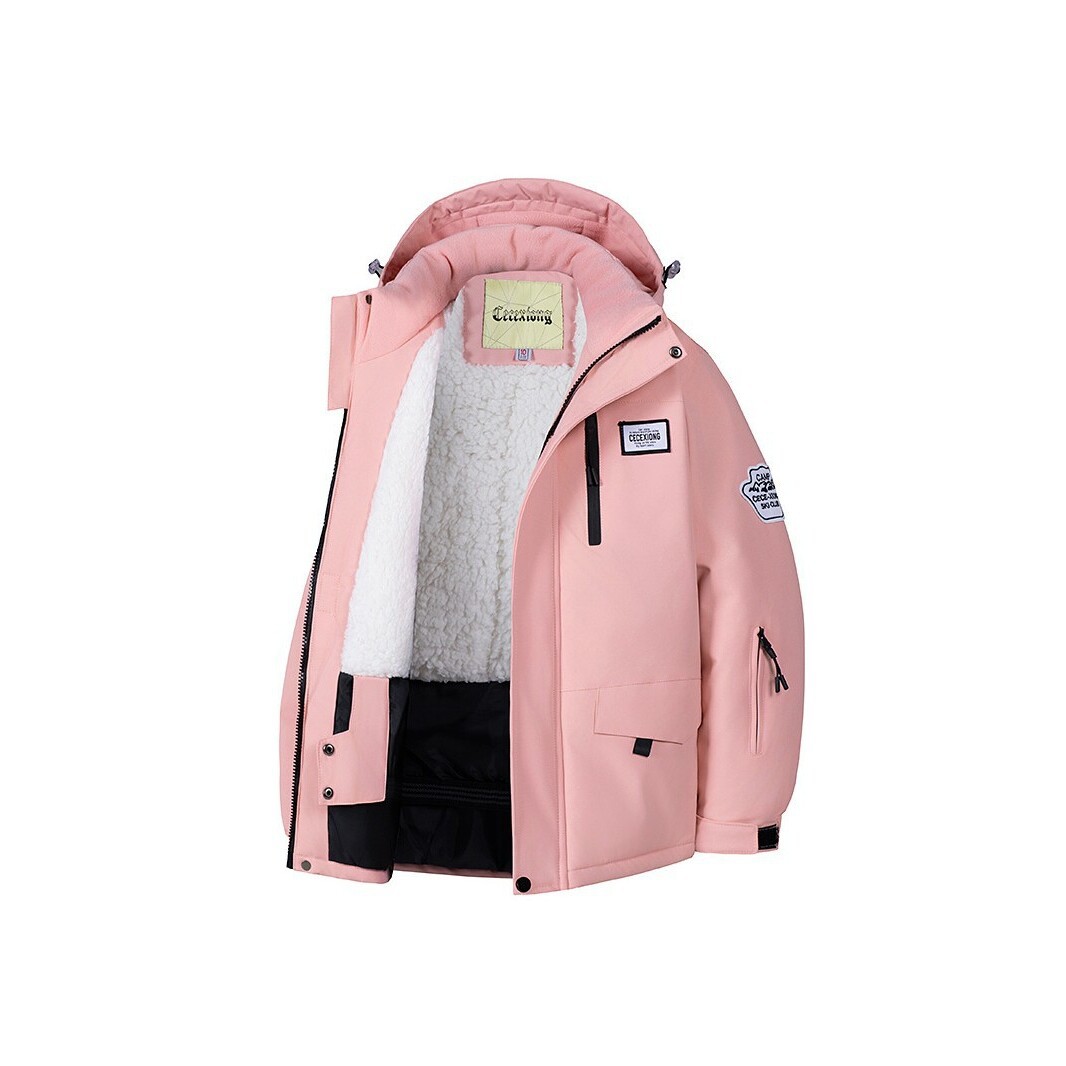 2026 new outdoor ski jacket, unisex design for men, women, and children, with added fleece lining, thickened for warmth, windproof, waterproof, and suitable for workwear; wholesale available
