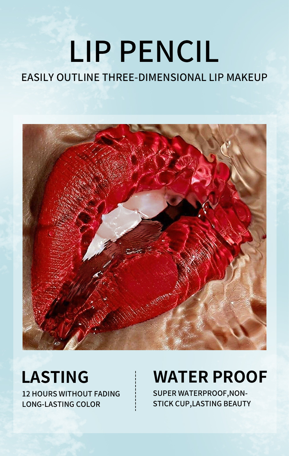 Julystar non-fading automatic lip liner pen, matte multi-color export lip gloss and lipstick pen from Europe and America Application Scenario