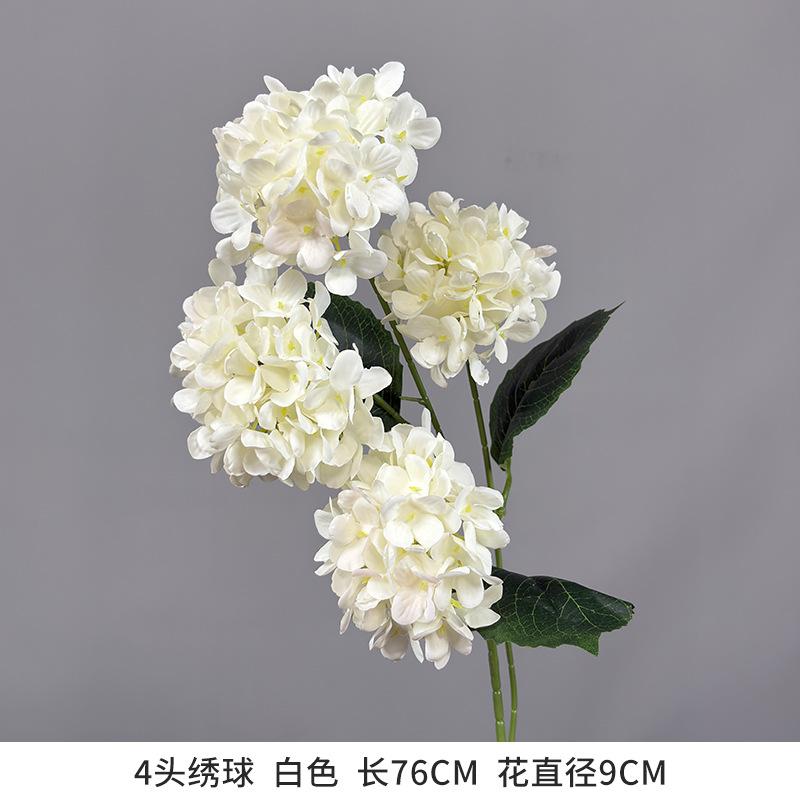 4 heads hydrangea white