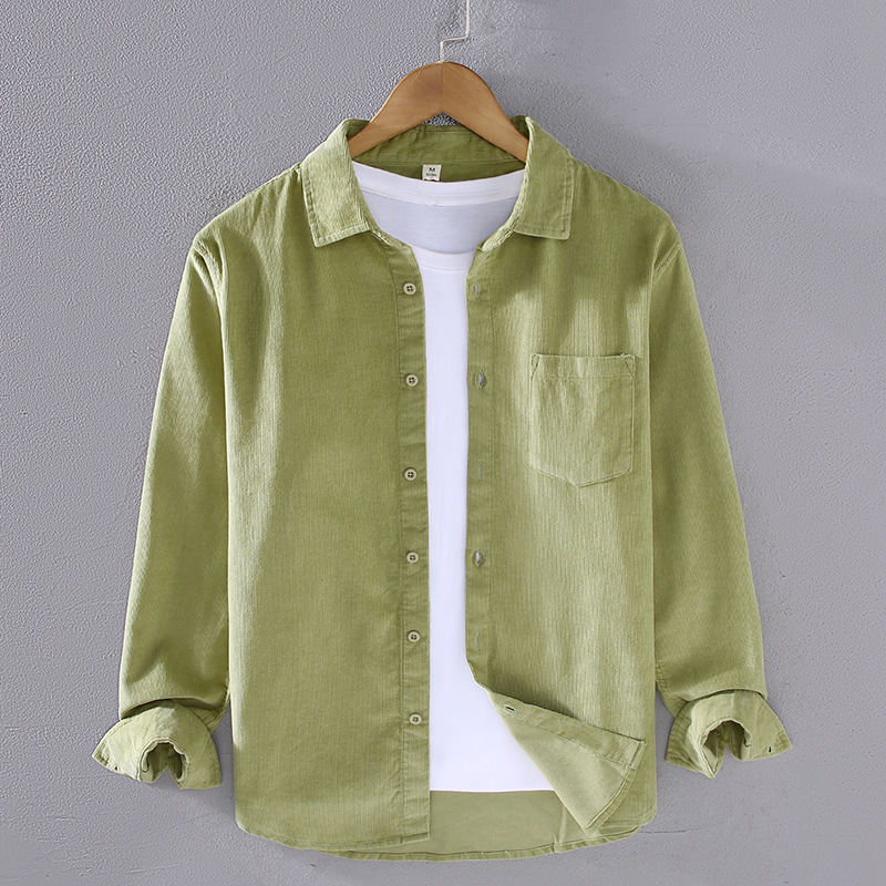 Retro Corduroy Long-Sleeved Shirt for Men in Autum New Style Simple and Versatile Corduroy Casual Cotton Shirt Handsome Jacket Retro Corduroy Long-Sleeved Shirt for Men in Autum New Style Simple and Versatile Corduroy Casual Cotton Shirt Handsome Jacket