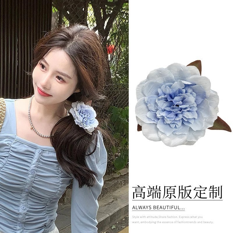 夏の花のヘアピン、サイドクリップ、耳後ろのヘアピン、女性用新作ヘアアクセサリー、造花ヘアアクセサリー、海辺のヘアアクセサリー|undefined