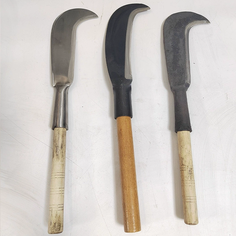 Оптовая продажа, уличный нож для валки деревьев открытого типа, сельскохозяйственная газонокосилка с резиновой ручкой, садовые сельскохозяйственные инструменты, кинжал с деревянной ручкой, лесной рубочный нож, нет