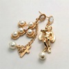 ES0503 Angel earrings court style European and American Baroque retro angel cross frame asymmetric long earrings