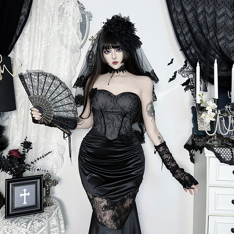 Dark Style Strapless Lace Dress 52 New Black Swan 2025 Formal Dress 2 Rose 78Cf French Cool Style