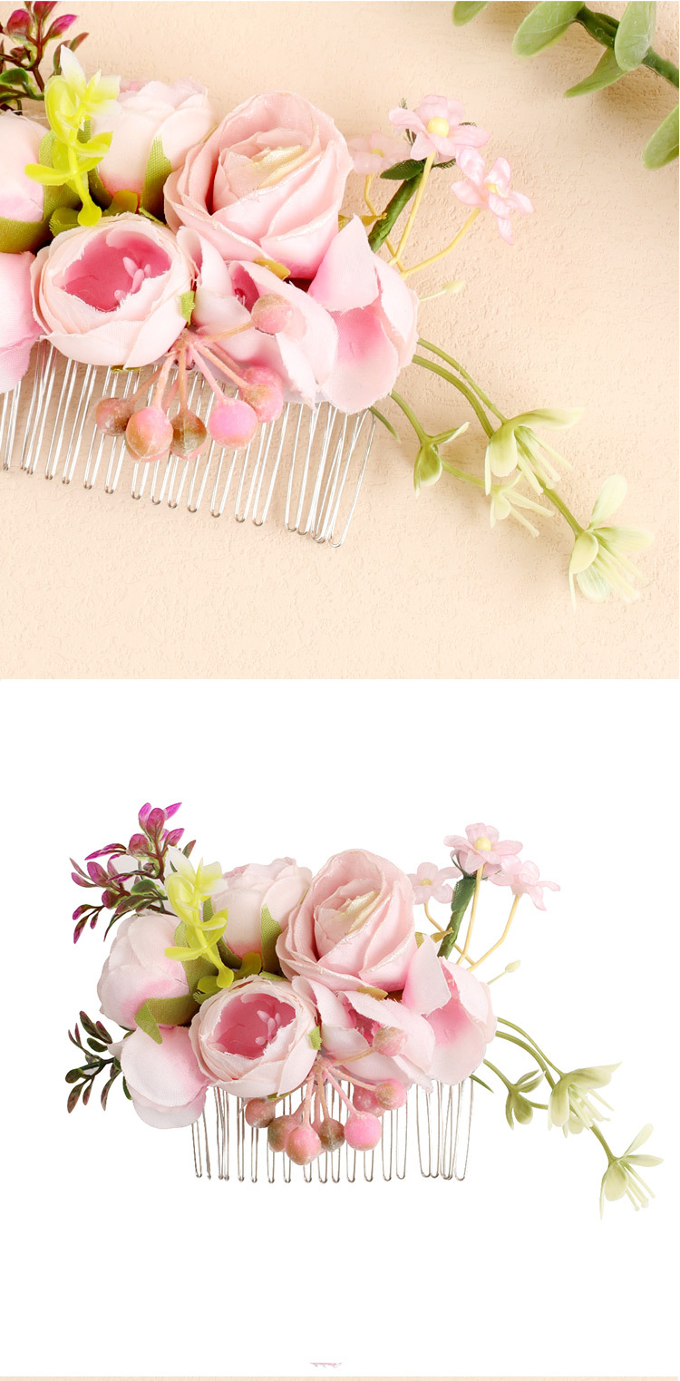 Fashion Flower Cloth Insert Comb 1 Piece display picture 3