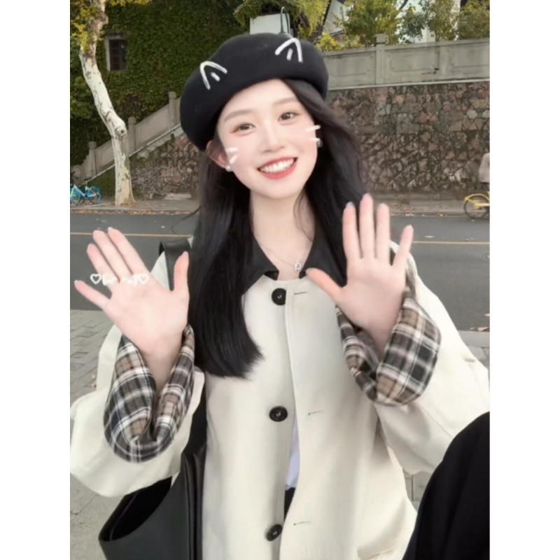 韩系风衣外套女春秋季新款小个子深秋休闲赫本风感日系|undefined