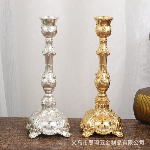 Manufacturer's new European style retro zinc alloy candle holder ornaments hotel home crafts candle holder