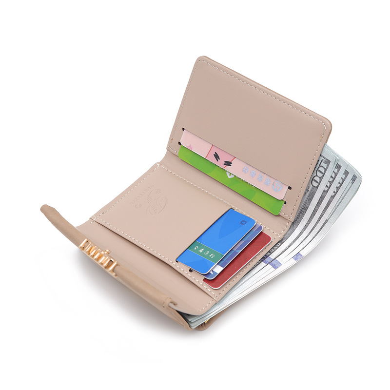 Flip Cover Closure Type Small Wallets Bags Type Women's Solid Color Pu Leather Flip Cover Wallets