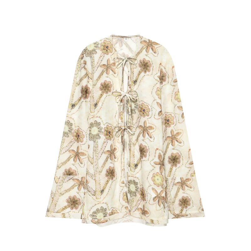 Taop&Za Women's 2026 Summer New Style Foreign Trade Cross-Border Wholesale Front-Tie Shirt Top 1322436 Taop&Za Women's 2026 Summer New Style Foreign Trade Cross-Border Wholesale Front-Tie Shirt Top 1322436