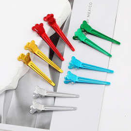 厂家直供5cm铝材质鸭嘴夹彩色美发夹子造型分区工具定位理发夹