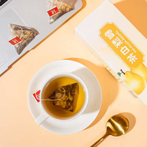 Snow pear white tea triangle bag white tea peach snow pear dried boxed cold brew seasoned tea manufacturer wholesale fruit tea