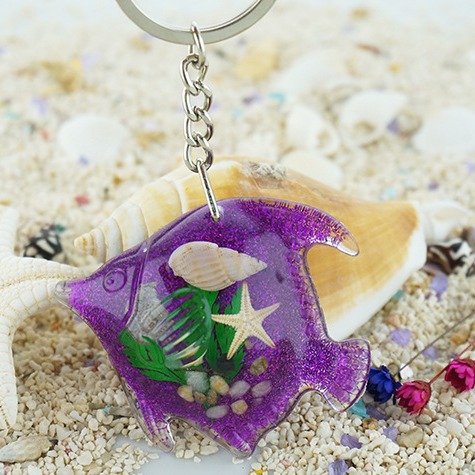 创意热带鱼形钥匙扣长岛海边景点旅游精美纪念品工艺品小礼品批发