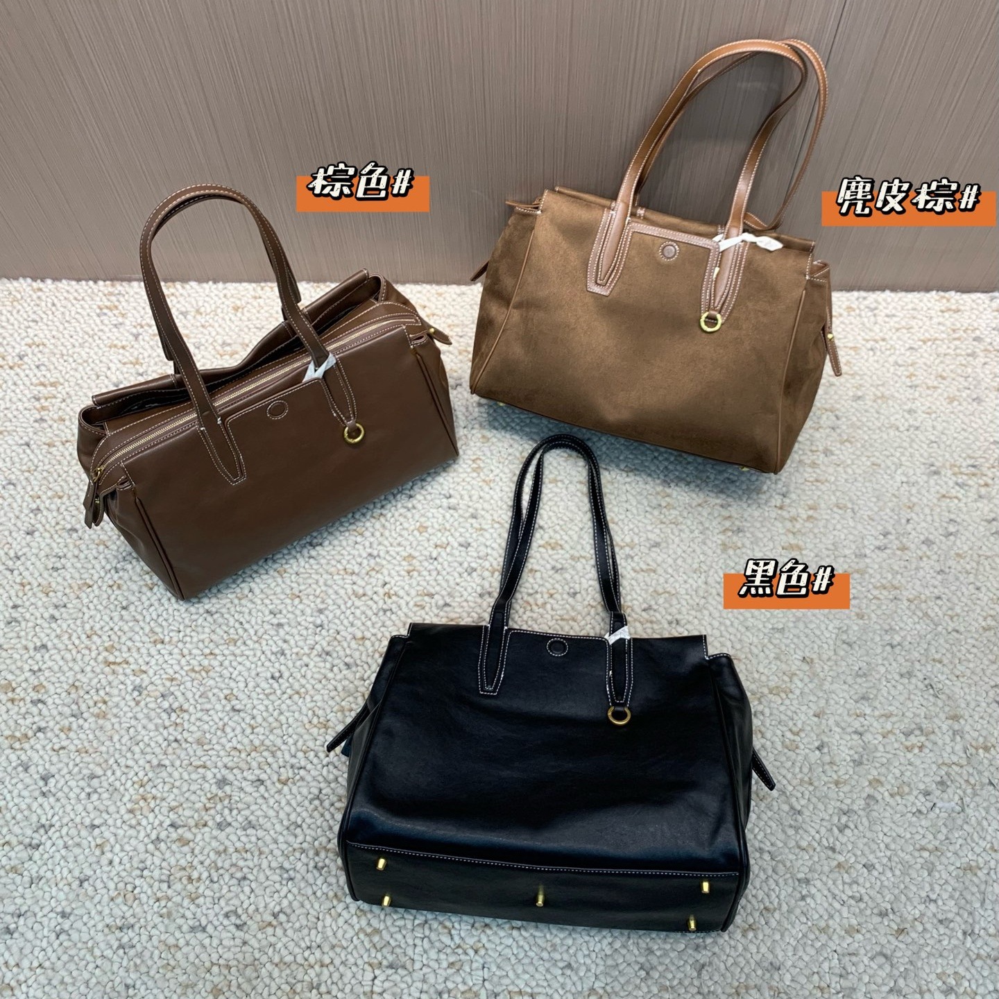 25夏季新款男女同款旅行包麂皮绒波士顿包大容量单肩通勤包0627y3