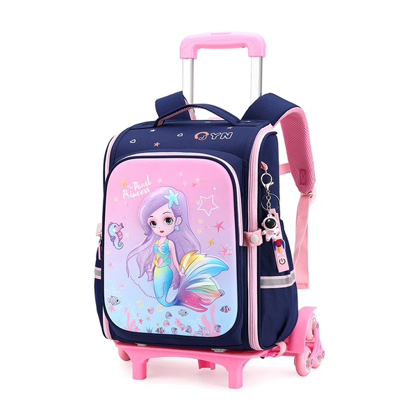 Little blue and pink mermaid six wheels