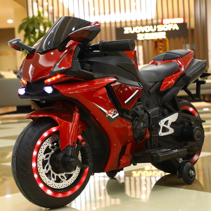 Coche eléctrico para niños, motocicleta, bebé grande de 2 a 8 años, hombre y mujer pueden viajar, coche de batería recargable, cochecito de juguete