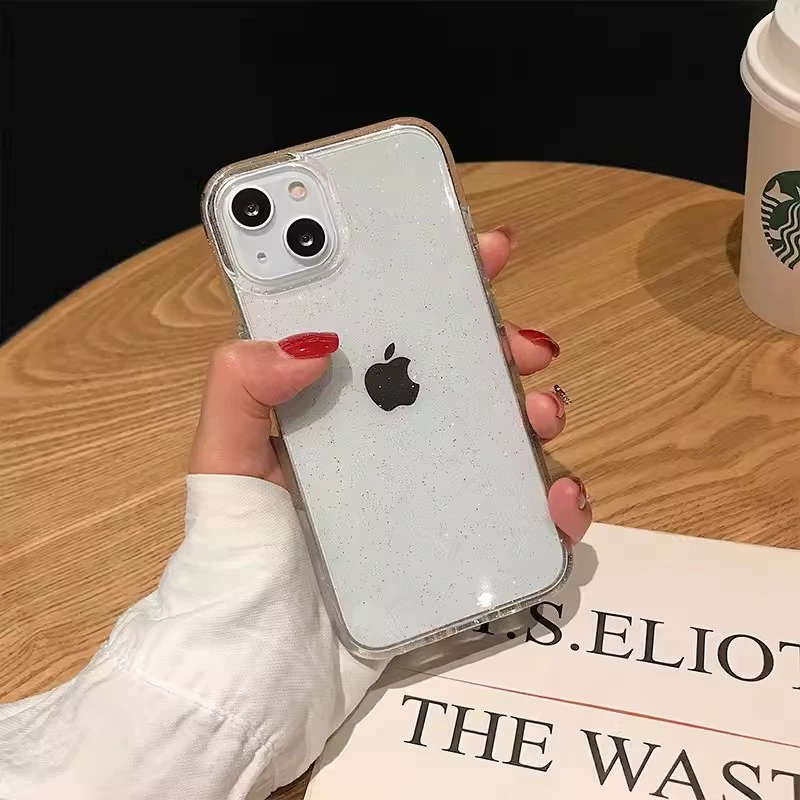 Чехол для телефона совместим с iPhone (несколько моделей), 1.5 мм отверстия со стразами, прозрачная защитная капля