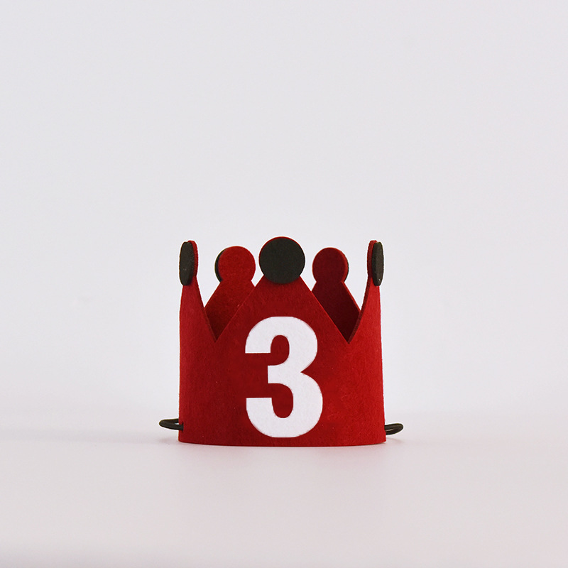 Libro rojo coronas rojas sombreros de cumpleaños digitales para niños sombreros de cumpleaños para niños y niñas atmósfera de aniversario accesorios de fotografía