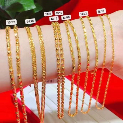 gold Necklace Men's Sufficient gold 9999 Gold necklace female 24K Gold chain Send parents Elder birthday gift