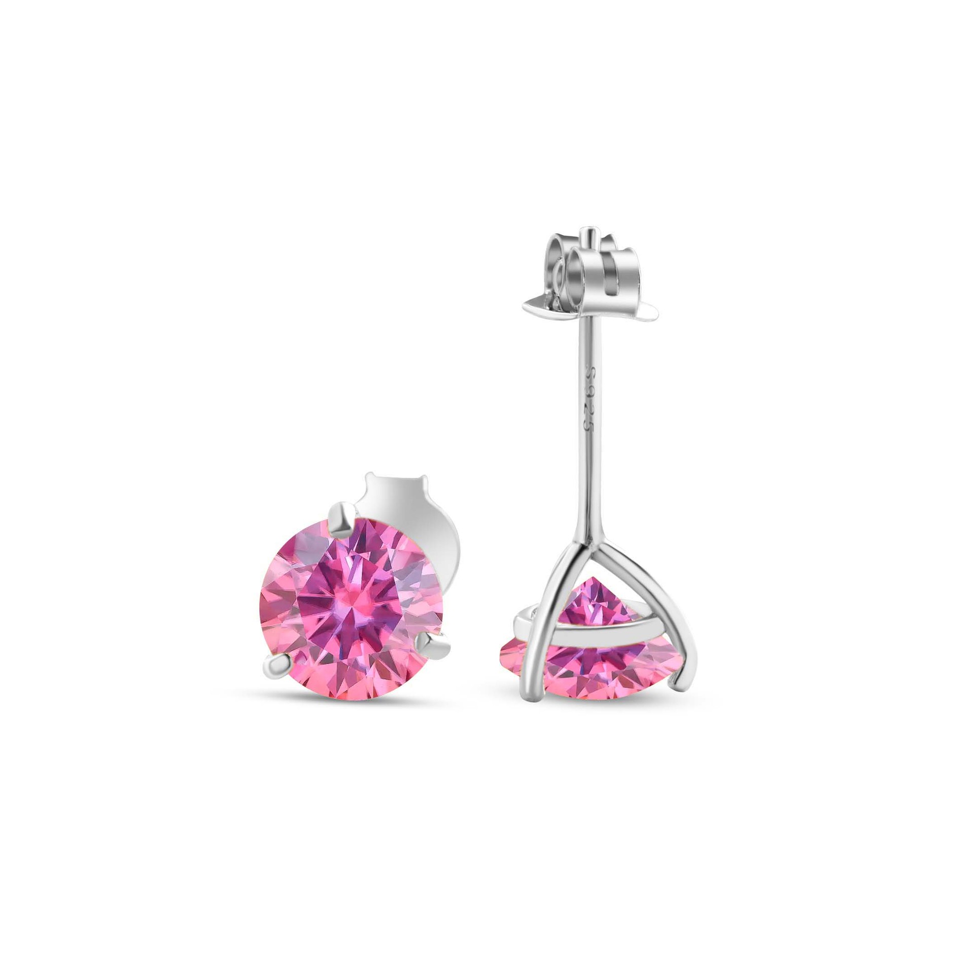 S925 pendientes de plata esterlina 2021 nuevos pendientes clásicos femeninos simple tres garras un quilate adornos pendientes de piedra de moissan