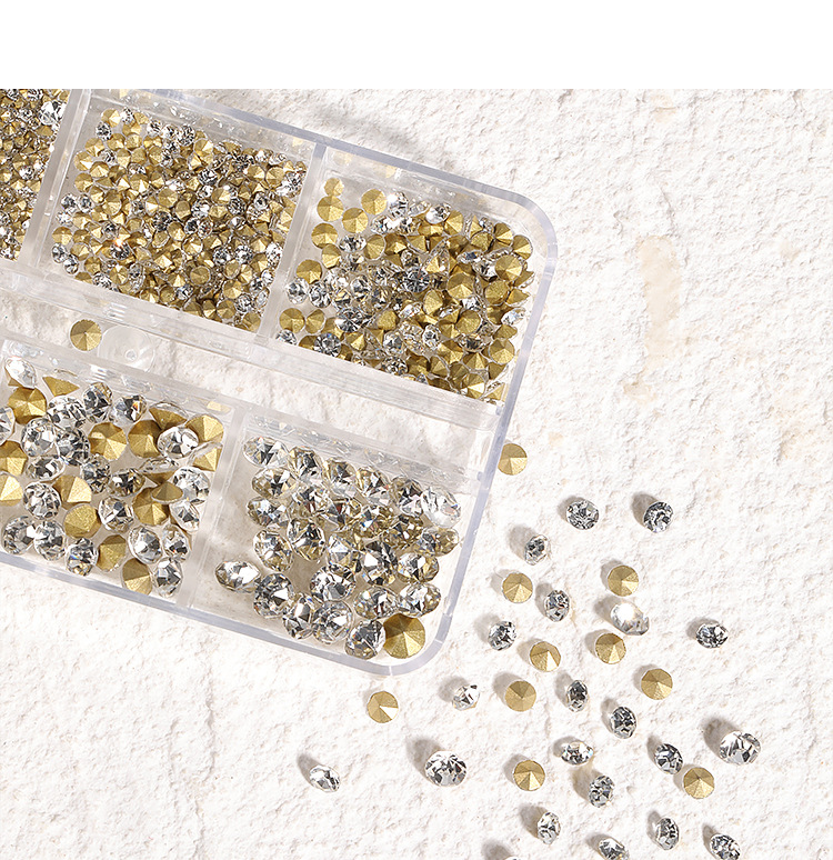 Fashion Solid Color Rhinestone Glass Nail Decoration Accessories Nail Supplies display picture 2