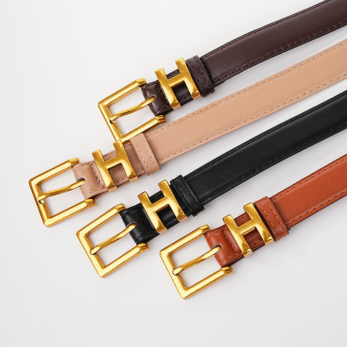 Women's small belt new letter I-buckle belt women's decorative coat trendy high-end jeans belt