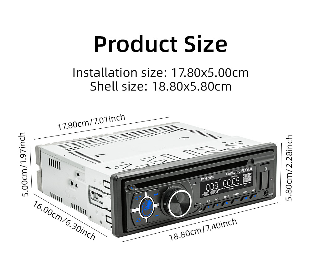 12V Single-Cylinder Car Mp3 Player Positioning Car Multimedia Player Cd/Vcd/Dvd Card Radio