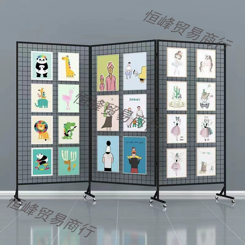 Решетчатая студия, железное искусство, детский сад, рабочая перегородка, выставочный стенд для рисования, складной выставочный стенд, мобильный уличный стенд