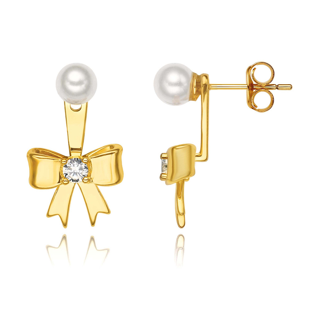 Pendientes de botón de circonita cúbica y perla, delicados y versátiles para el trabajo, los desplazamientos y el uso diario. Hipoalergénicos, resistentes al deslustre y duraderos._voghion.com
