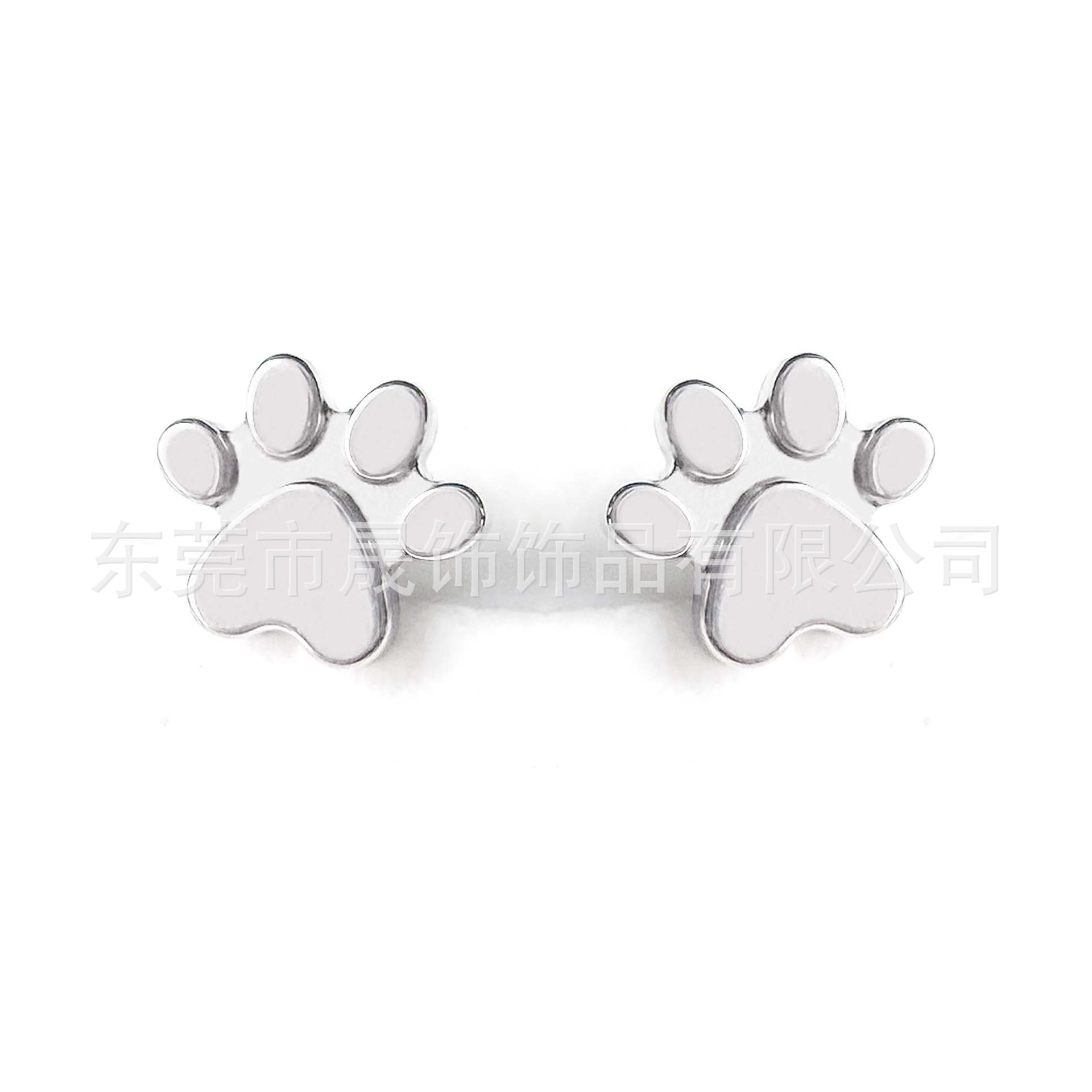 F136 Titanium 可爱 Cat Paw Labret Stud Ear Stud 植入级 G23 Implant Grade Titanium 人体 Piercing Jewelry Helix Cartilage Stud