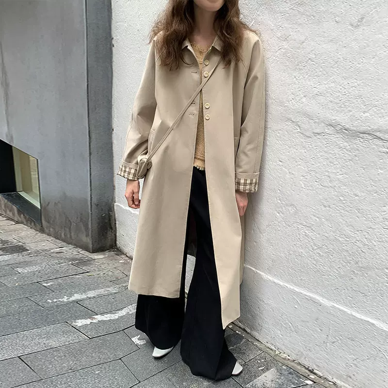 MOXI 十三行女装2025秋季新款韩系高级感中长款配包女式风衣外套