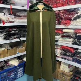 Autumn and Winter Long Hooded Woolen Cloak Role-playing Cloak Secondary Role-playing Animation Stage Costume