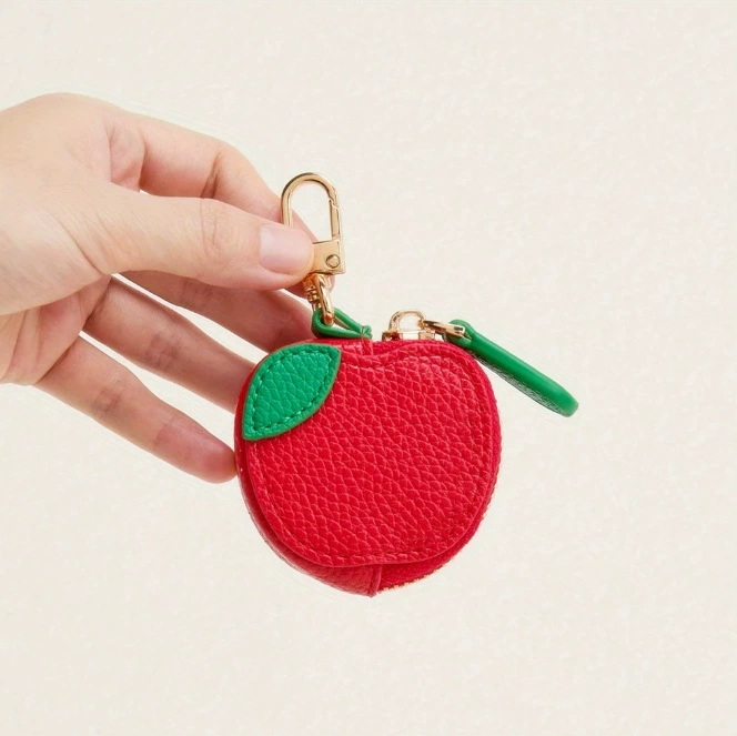В наличии креативный свежий кошелек для монет в форме яблока, сумка для хранения локатора для домашних животных, аксессуар-подвеска