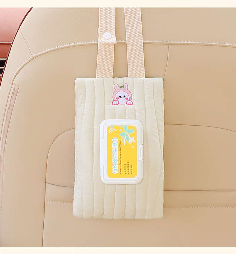 Car Tissue Box Car Seat Hanging Wet Tissue Bag Car Cartoon Paper Box Baby Stroller Wet Tissue Hanging Bag