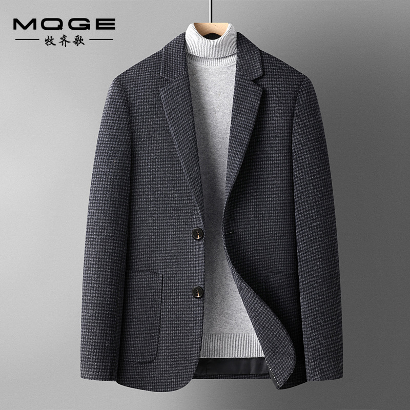 Casual Suit Autumn and Winter Woolen Suit Men's Korean Style Slim Wool Small Suit Men's Jacket Top Casual Work Clothing