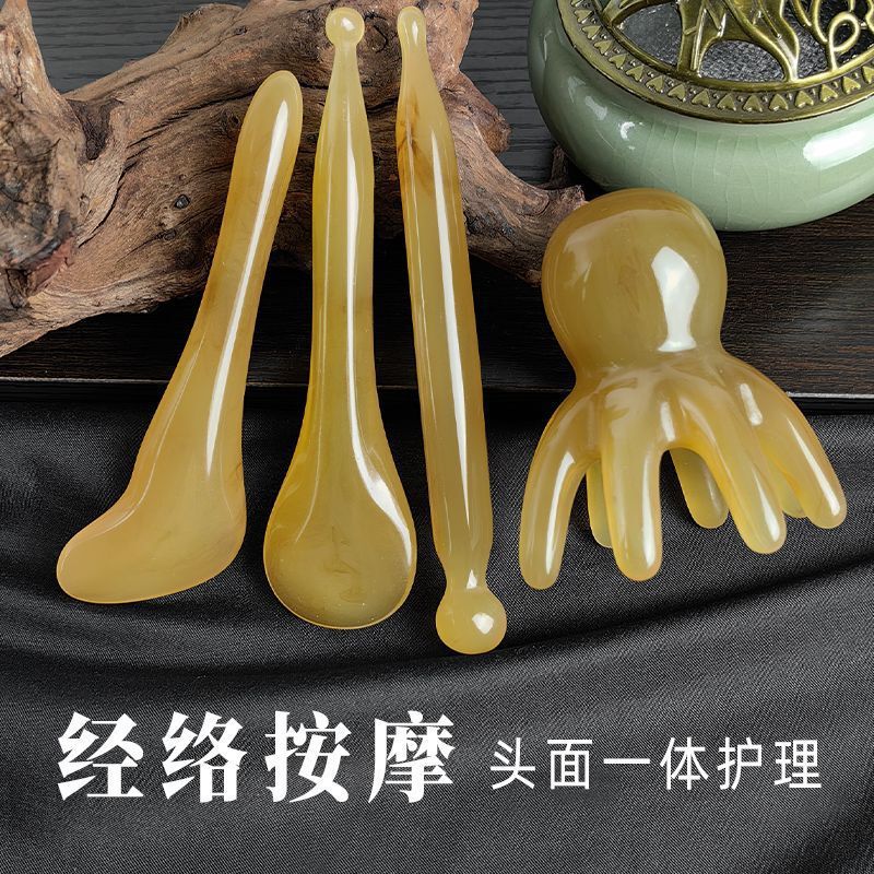 Gua Sha Board, Acupuncture Stick, Tendon Pulling Stick, Massage Stick, Soothing and Nourishing Artifact for the Whole Body, Facial Firming Meridian Brush