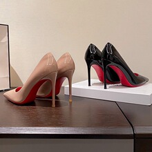 红底高跟鞋女细跟2025新款气质百搭10公分黑色性感夜场职业单鞋夏