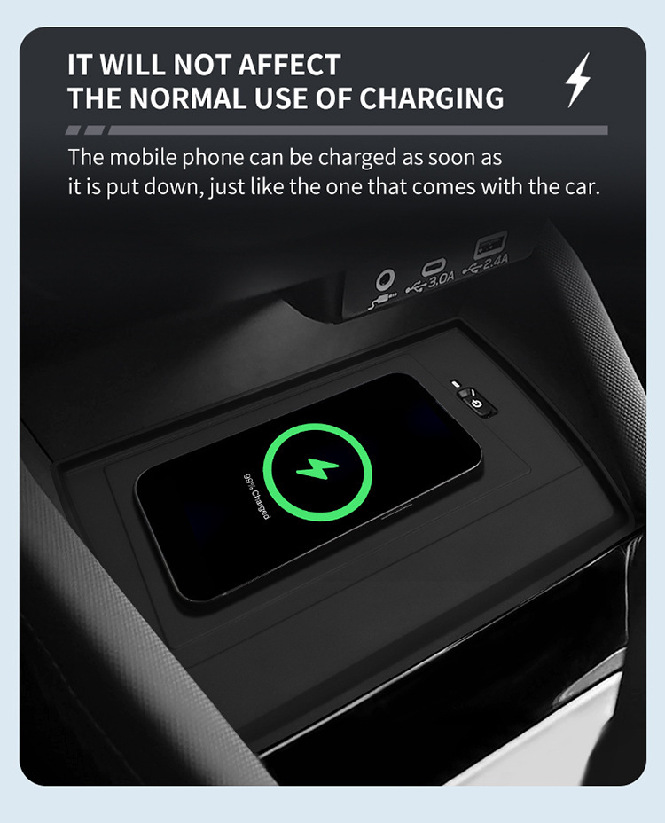 Suitable for 25-26 Models of Forester, Wireless Charging Silicone Anti-Slip Mat for the Center Console, Protective Car Accessories, Modification Parts