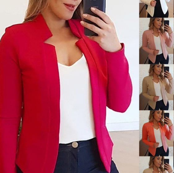 2022 Spring, Autumn, and Winter Amazon European and American Casual Professional Blazer Women's Suit Jacket with Patchwork Design 2022 Spring, Autumn, and Winter Amazon European and American Casual Professional Blazer Women's Suit Jacket with Patchwork Design