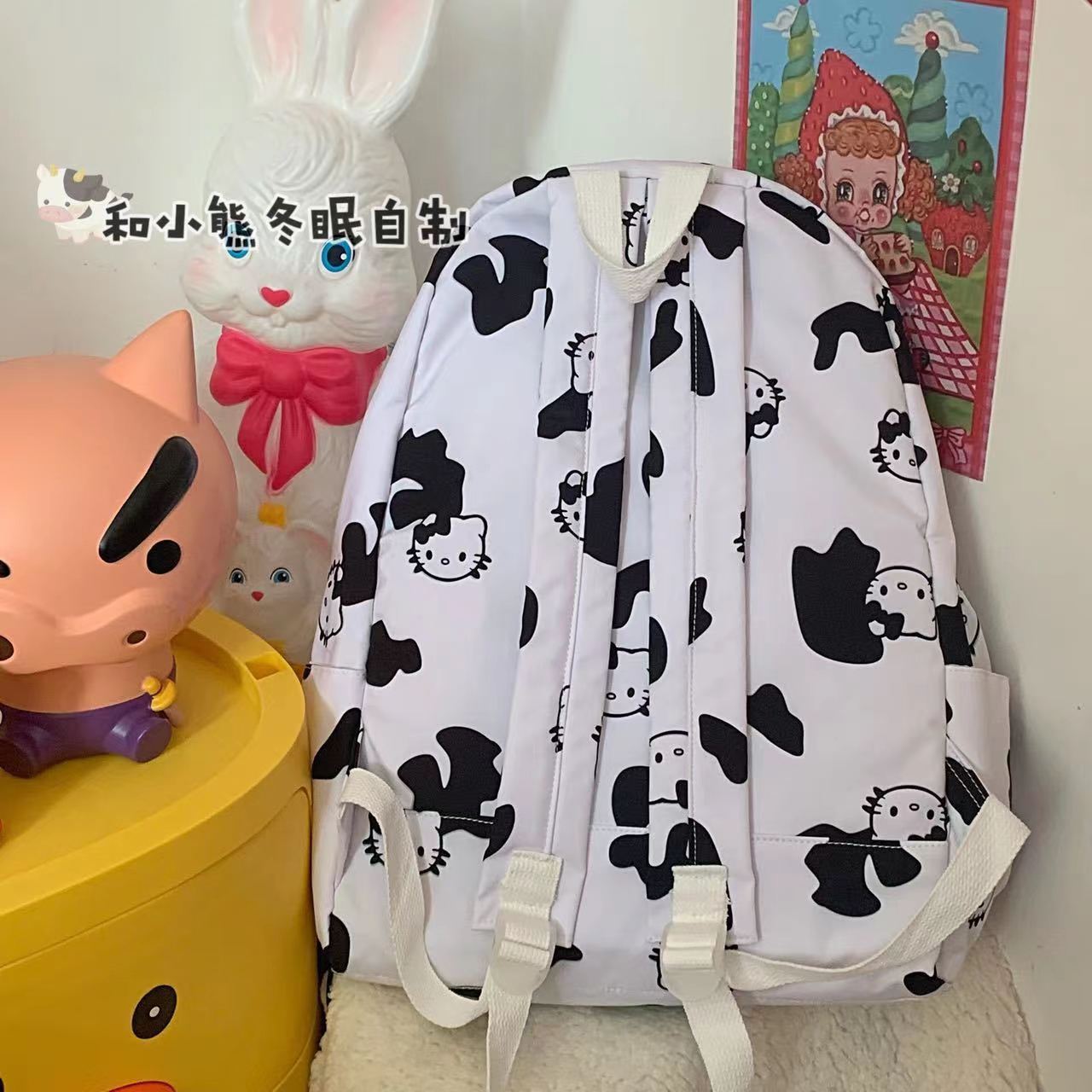 Oso casero KT gato mochila de dibujos animados lindo de gran capacidad japonés femenino Colegio mochila chica mochila impresa