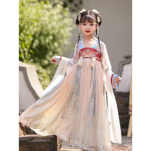 Children kids chinese hanfu girls fairy chinese princess cosplay dresses Ru skirt printing princess peformance costume outfit kimono dress for girls