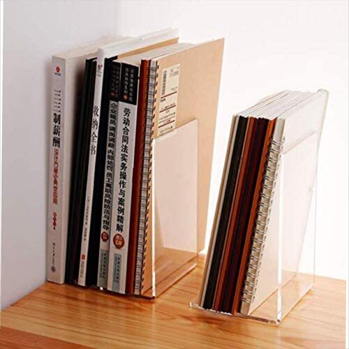 Cross-border supply of transparent acrylic bookstands for student desktop storage wholesale partitions, bookends and bookends