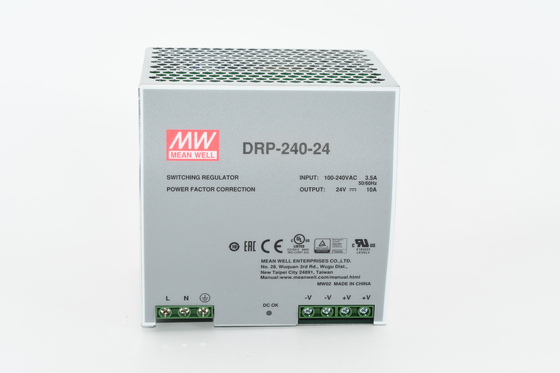 DRP-240-24  台湾明纬开关电源 240W单组输出导轨型工业电源