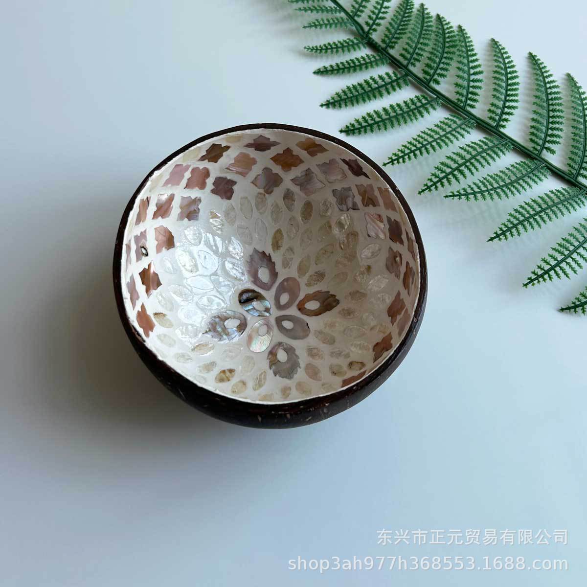 Tazón de coco, bandeja de almacenamiento de llaves de puerta de entrada, conchas de coco, tazón de cubiertos, decoración del hogar, bandeja de almacenamiento de dulces, semillas de melón