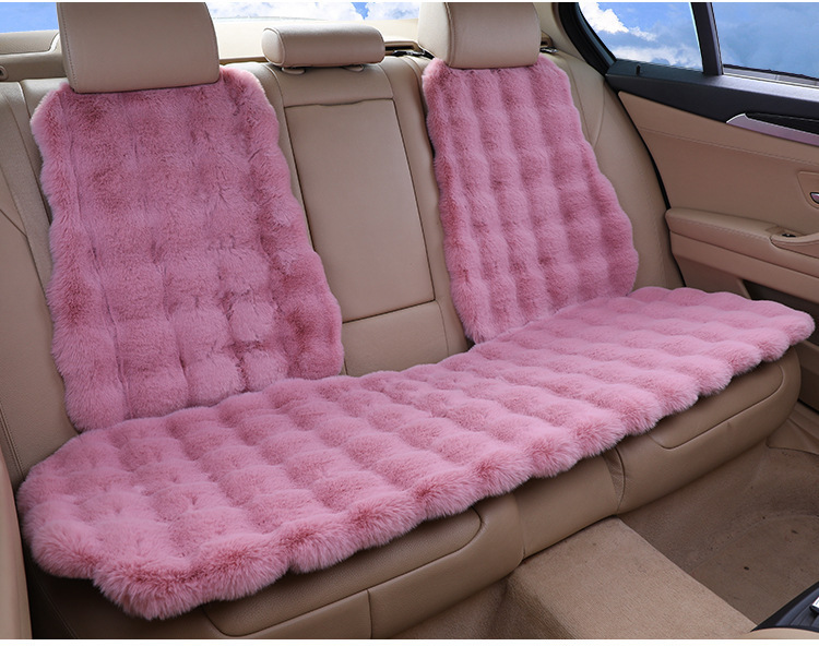 Winter Rabbit-Proof Plush Short Plush Three-Piece Set Single-Piece Genuine Fur Integrated Warm Fur Cushion Car Seat Cushion