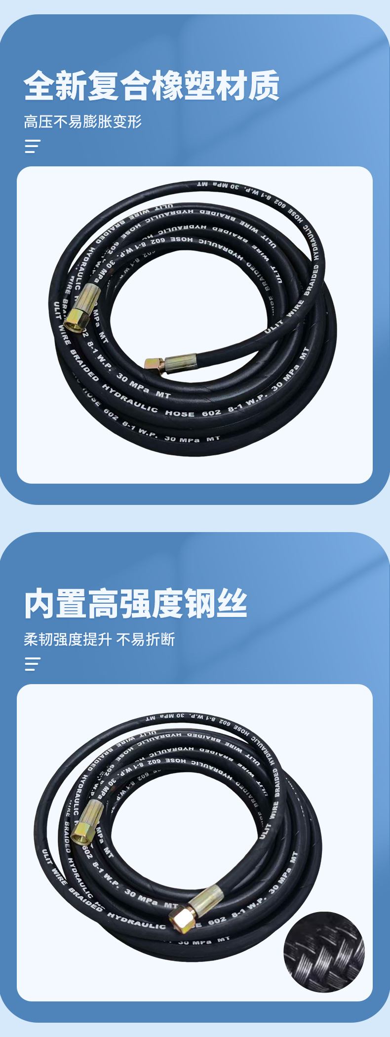 Keqiu 360A/388A High-Pressure Car Washing Machine Explosion-Proof Steel Wire Hose Cleaning Machine Hose Car Washing Hose High-Pressure Machine Hose