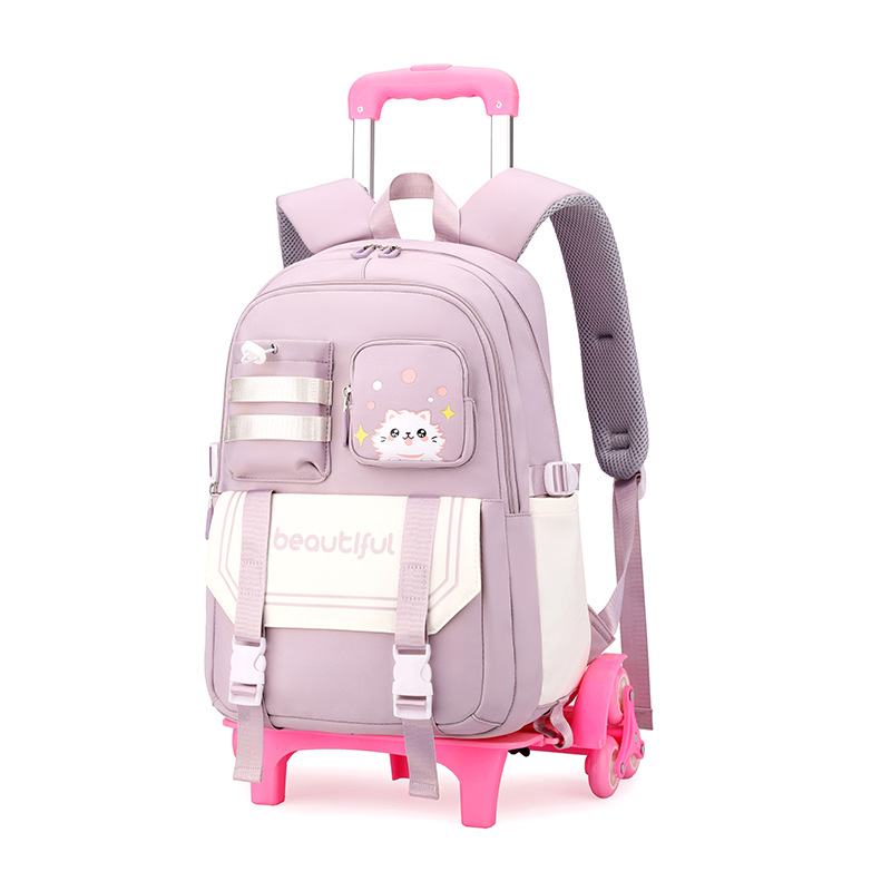 Los fabricantes venden al por mayor las mochilas escolares de trolley para estudiantes de secundaria y secundaria, mochilas de trolley de gran capacidad, bolsas de viaje con ruedas grandes transfronterizas
