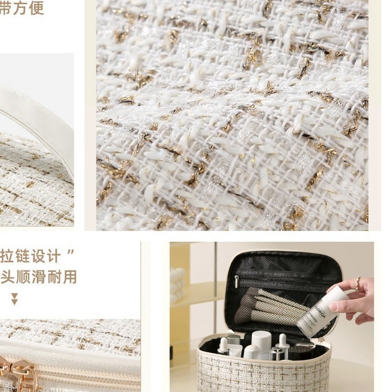 洗練された新しい小香風高颜値ファッション化粧バッグ大容量携帯ハンドバッグ化粧品収納バッグ|undefined