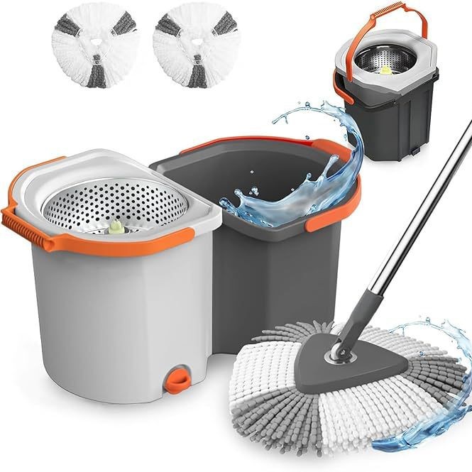 Customized New Model Split Bucket Rotating Mop, Magic Mop with Detachable Folding Bucket, Separate Bucket Mop Set